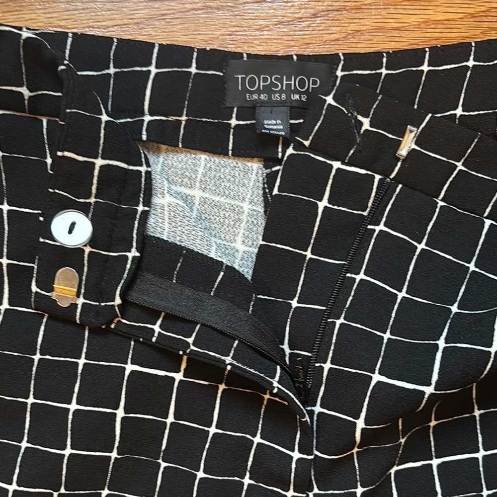 Black and White Checkered Women's Shorts - Picture 2 of 7